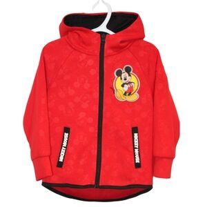 3/$25 🏷 Disney Red Mickey Zip Hoodie Size 4